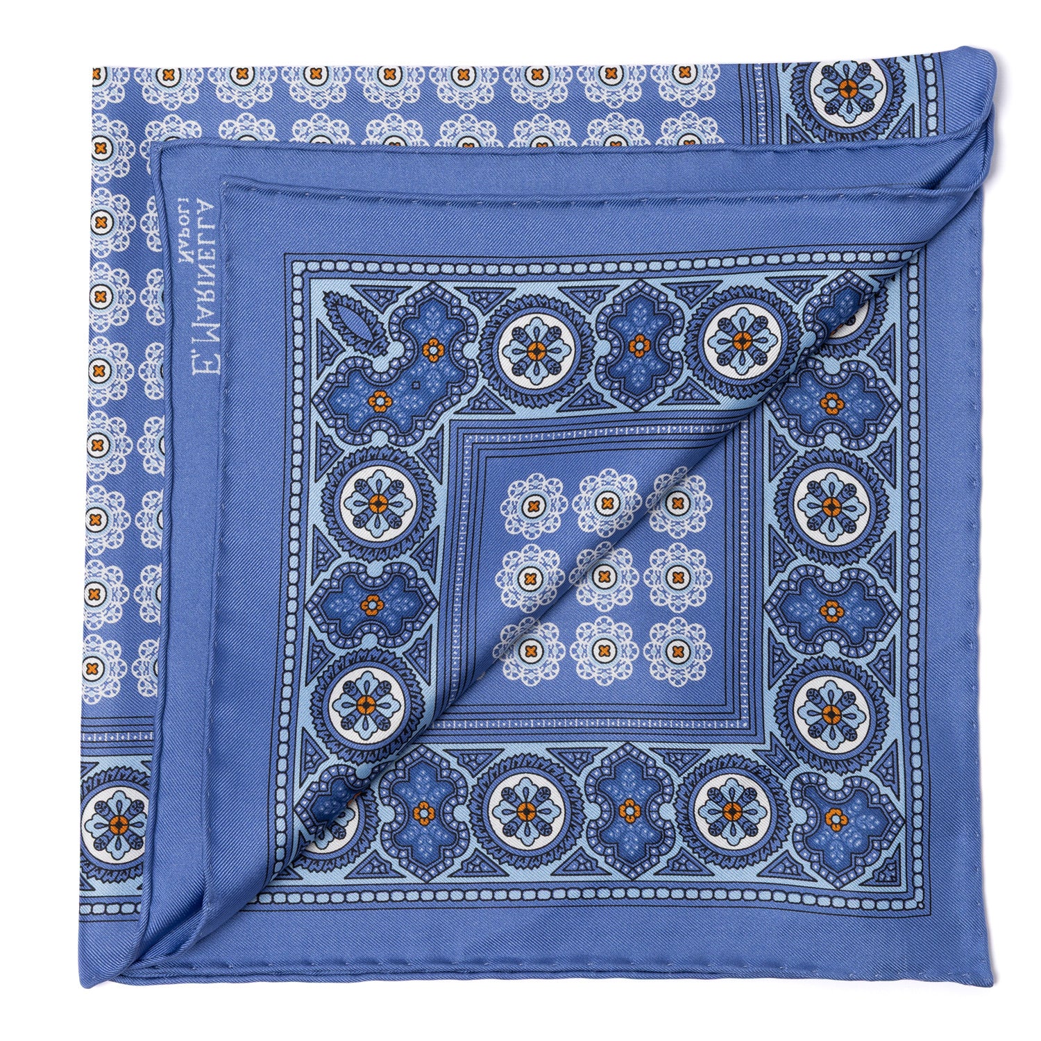 Patterned Pochette made from pure English Silk - hand-rolled